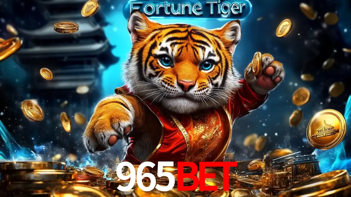 Imagem promocional do jogo de slot Fortune Tiger, com um tigre majestoso em traje tradicional cercado por uma fortuna em moedas de ouro, disponível agora no cassino 965bet.